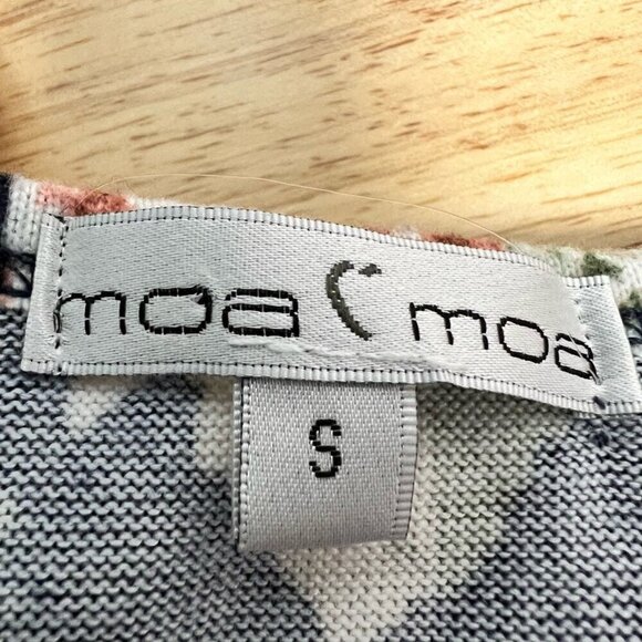 Moa Moa Womens Hi Lo Top Multicolor Floral Long Sleeve Pleated Chiffon Back S - Picture 9 of 9